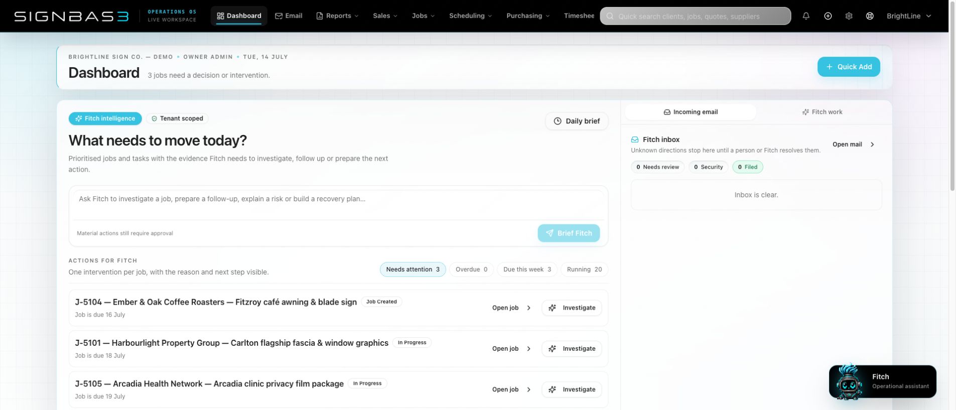 SignBas3 Mobile field work workspace in the light theme