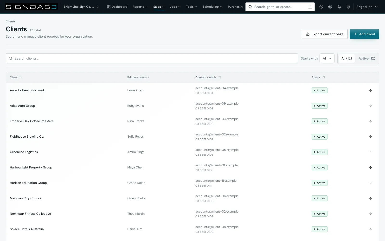Create a client and contact walkthrough poster